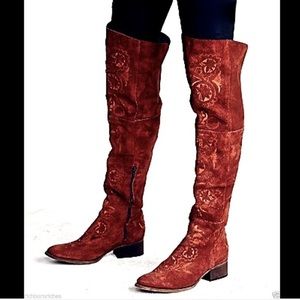 Free people Rust High Noon Tall Boot